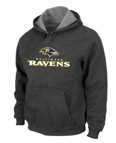 NFL Men's Nike Baltimore Ravens Authentic Logo Pullover Hoodie - Dark Grey